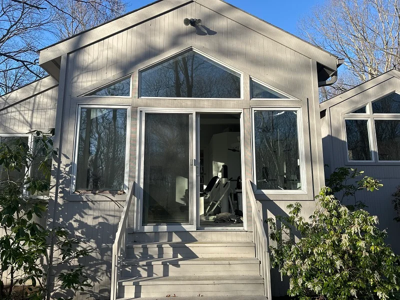 Casement windows with a rotted frame to be replaced in Guilford, CT